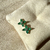 Brinco Flor de Esmeralda com 8 gotas de esmeraldas