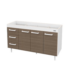 Bajo Mesada Premium de 1,40 Blanco con Puertas Carvalho Messo - Amuebla