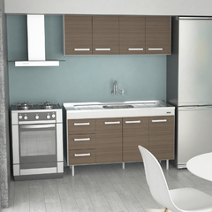 Combo Cocina Premium 1.40 Blanco Frente Carvalho (Con mesada) - tienda online
