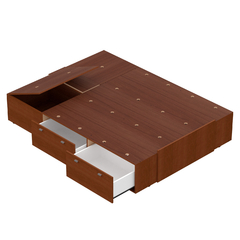 Cama Box Plataforma Sommier 2 Plazas 1.40/1.60 Marron Terra. - comprar online