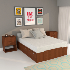 Cama Box Plataforma Sommier 2 Plazas 1.40/1.60 Marron Terra. en internet