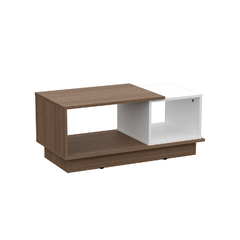Mesa Ratona de Centro Blanco con Carvalho Messo