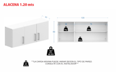 Alacena de Cocina Premium 1.20 de Ancho Blanco - tienda online