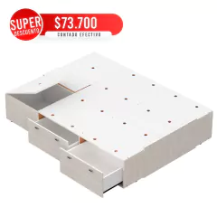 Cama Box Plataforma Sommier 2 Plazas 1.40/1.60 Venecia