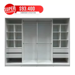 Placard Vestidor Sin Puertas 2.40 x 1.80 Color Blanco