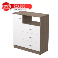 Comoda de 3 Cajones y 1 Puerta Carvalho