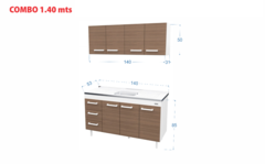 Combo Cocina Premium 1.40 Blanco Frente Carvalho (Sin mesada) - tienda online