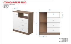 Comoda de 3 Cajones y 1 Puerta Blanco - Amuebla