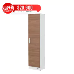 Despensero Multiuso 1 Puerta Blanco con Carvalho Messo