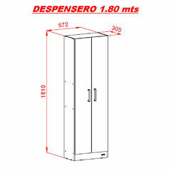 Despensero Cocina 2 Puertas Wengue - Amuebla