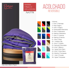 Alcolchado Microfibra Basic Liso 1 1/2 Plaza - Con bolso- - comprar online