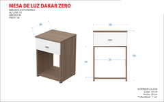 Mesa de Luz 1 Cajón Milenial Venecia (Combo x 2) - comprar online