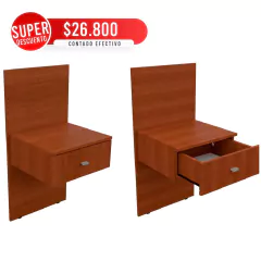 Panel Con Mesa De Luz Flotante Benethon Tbaco (Combo x 2)