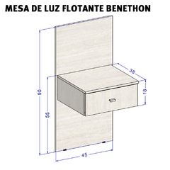 Panel Con Mesa De Luz Flotante Benethon Tbaco (Combo x 2) - tienda online