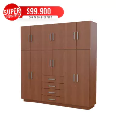 Placard 12 Puertas 4 Cajones Tbaco