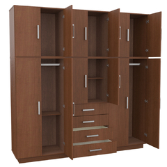 Placard 12 Puertas 4 Cajones Tbaco - comprar online