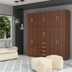 Placard 12 Puertas 4 Cajones Tbaco - Amuebla