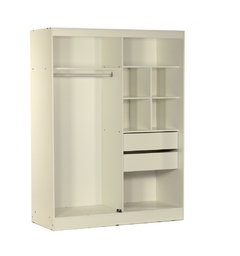 Placard 1.50 con 2 Puertas Corredizas y 2 Cajones Blanco 