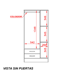 Placard 3 Puertas Wengue - tienda online