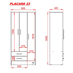 Placard 3 Puertas + Mesa de Luz Tbaco
