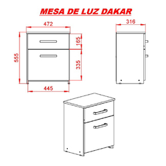 Placard 3 Puertas + Mesa de Luz Tbaco - comprar online