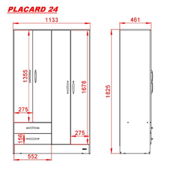 Placard 4 puertas Blanco - tienda online