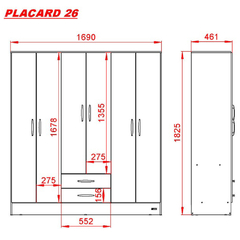 Placard 6 Puertas Blanco - tienda online