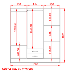 Placard 6 Puertas Blanco