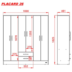 Placard 6 Puertas Wengue - tienda online
