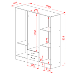 Imagen de Placard 6 Puertas Wengue