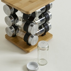 ESPECIERO BAMBOO GIRATORIO CUADRADO X 12 TAPA DE ACERO - comprar online