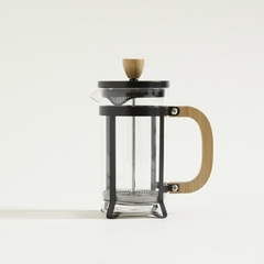 CAFETERA CON EMBOLO NEGRA Y BAMBOO 600 ML