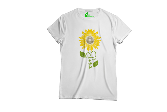 PLAYERA GIRASOL CON TU NOMBRE PERSONALIZADO