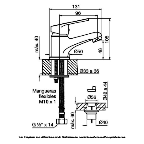 FV 0181 M4 CR Compacta Juego Monocomando Para Lavatorio