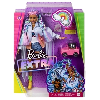 Barbie Extra #3 Boneca Jaqueta Felpuda Rosa Mattel GRN28