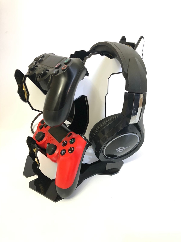 Suporte para Headset e Controles Preto e Branco