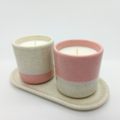 Box Velas Pocillo + Bandeja de Sitio