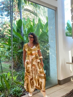 Vestido mídi Tulum na viscose e na malha na mesma estampa M e G na internet