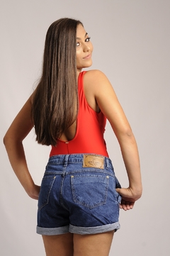 Short Jeans Feminino Cintura Alta Rasgado ORIGINAL na internet