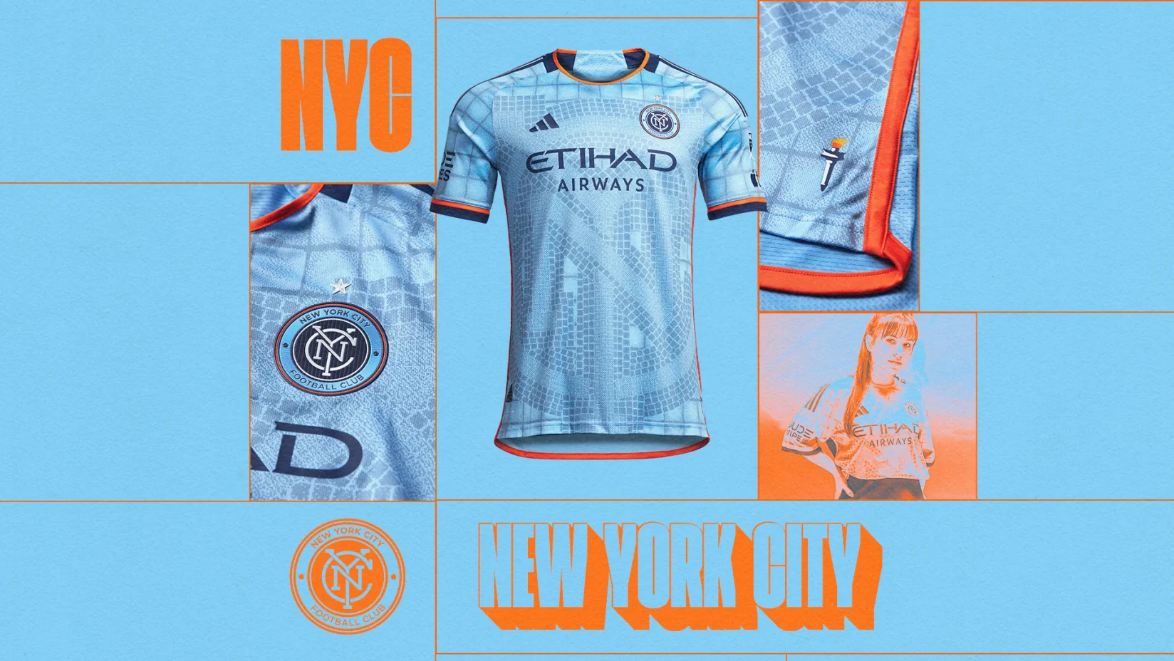 Camisa Oficial New York City FC 23/24 - Azul adidas