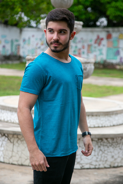 Camiseta Azul Masculina LádoCoração