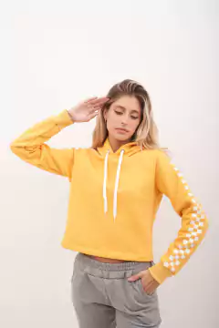 Canguro de friza,con guarda estampada en manga en internet