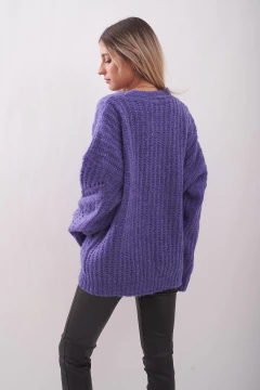 Sweater oversize , tejido, con líneas caladas - Proverbio