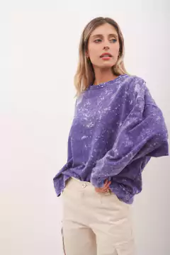 Buzo batik de algodon rustico, oversize. - Proverbio
