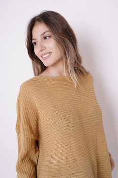 Sweater cuello bote, largo. - tienda online