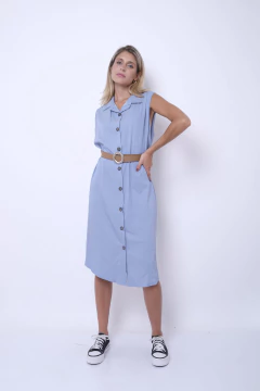 Chemise de algodón, simil jean. - comprar online