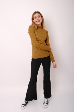 Pantalón oxford, de bengalina, tiro alto. - tienda online