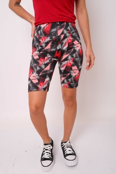 Biker de suplex estampada, tiro alto.