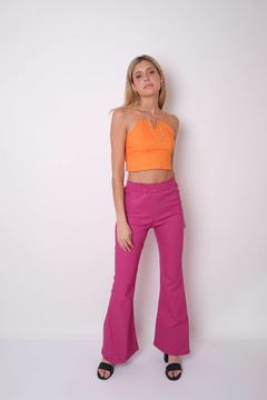 Top de bengalina, elastizado, con cadenita. - tienda online