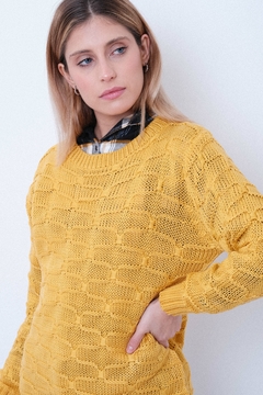 Sweater tejido, con tramado de cadenas - tienda online